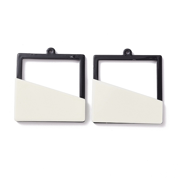 

PandaHall Cellulose Acetate(Resin) Pendants, Square Charms, Linen, 46x42x5mm, Hole: 1.6mm Resin Square Brown