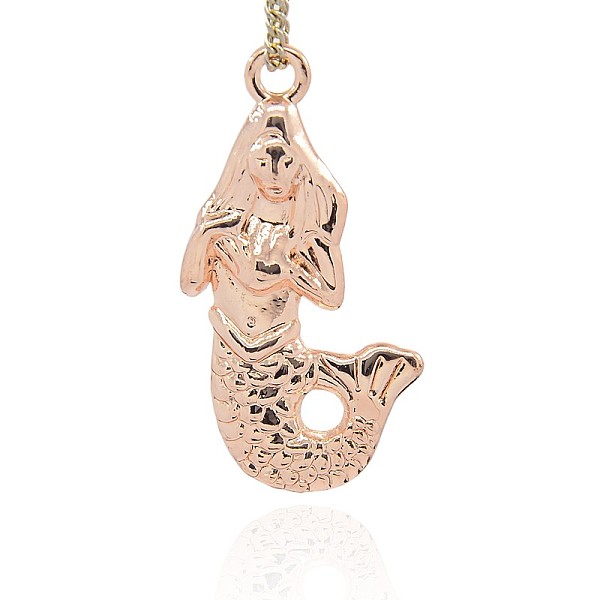 

PandaHall Alloy Pendants, Mermaid Shape, Cadmium Free & Nickel Free & Lead Free , Rose Gold, 45x22x6mm, Hole: 3mm Alloy Fish