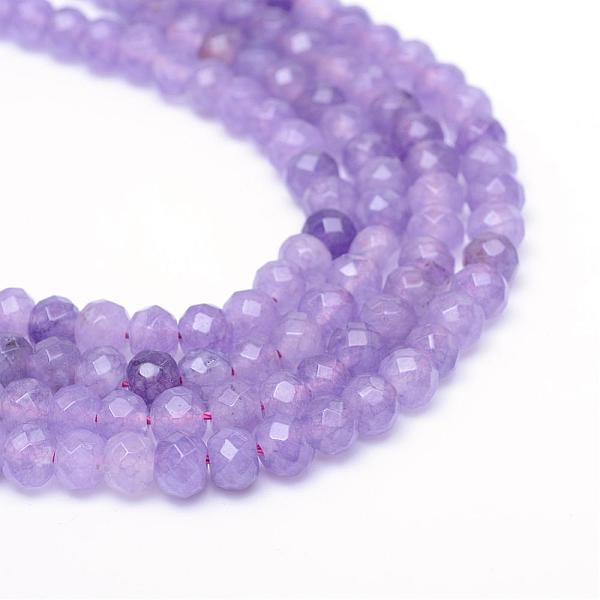 

PandaHall Faceted Rondelle Dyed Natural White Jade Bead Strands, Medium Purple, 8~9x5~6mm, Hole: 1mm, about 70pcs/strand, 14.5 inch White...