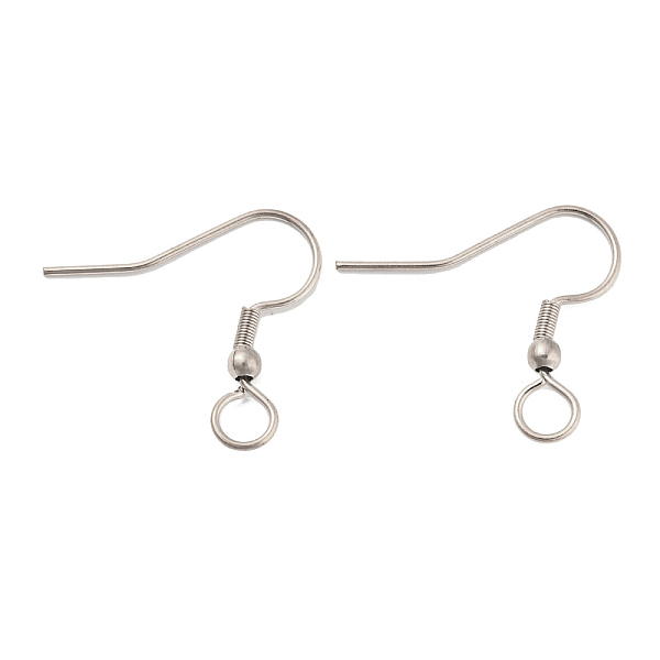 

PandaHall 304 Stainless Steel Earring Hooks, French Hooks with Coil and Ball, Stainless Steel Color, 21 Gauge, 22x23x3mm, Hole: 4mm, Pin...