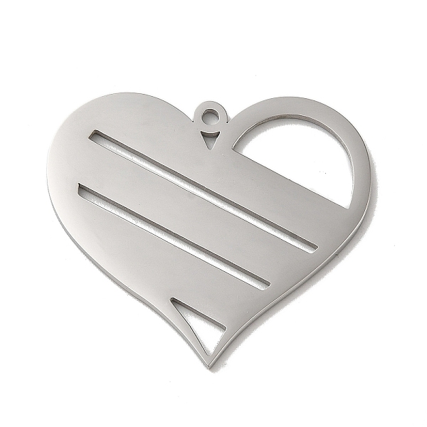 

PandaHall 304 Stainless Steel Pendants, Laser Cut, Heart Charm, Stainless Steel Color, 30.5x35x1.5mm, Hole: 1.8mm 304 Stainless Steel Heart