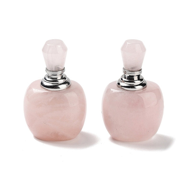 

PandaHall Natural Rose Quartz Dropper Bottles, with 304 Stainless Steel Findings, SPA Aromatherapy Essemtial Oil Empty Bottle...