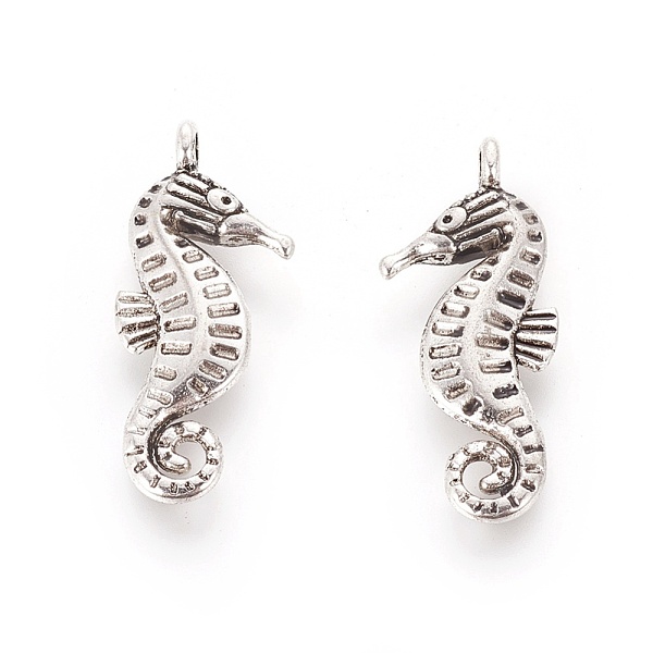

PandaHall Tibetan Style Alloy Charms, Lead Free & Cadmium Free, SeaHorse, Antique Silver, 22x9x3mm, Hole: 1.5mm Alloy Sea Horse