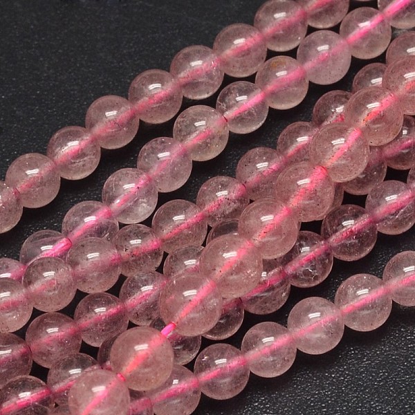 

PandaHall Round Natural Strawberry Quartz Beads Strands, Grade AB+, 6mm, Hole: 1mm, about 64pcs/strand, 15.7 inch Strawberry Quartz Round..., Pink