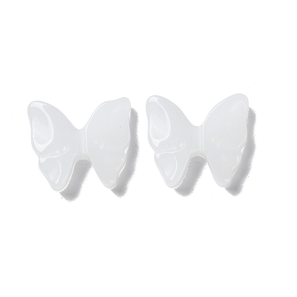 

PandaHall Glass Cabochons, Butterfly, White, 16x17.5x4mm Glass Butterfly White