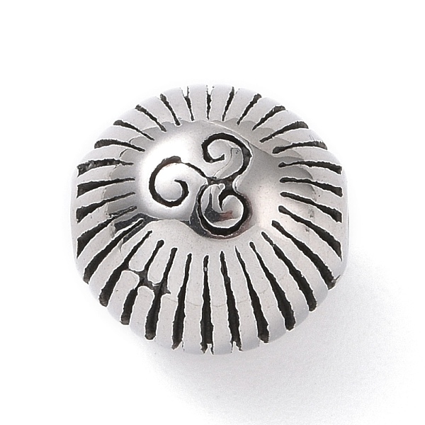 

PandaHall 304 Stainless Steel Manual Polishing Beads, Round with Triskelion Pattern, Antique Silver, 9.5mm, Hole: 1.6mm 304 Stainless Steel...