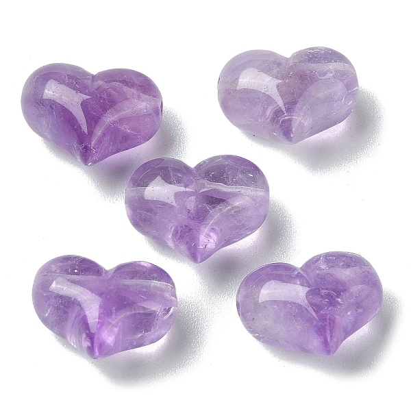 

PandaHall Natural Amethyst Beads, Heart, 14~14.5x18x10.5~11mm, Hole: 1mm Amethyst Heart