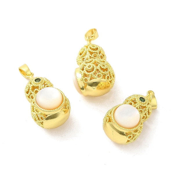

PandaHall Shell Pearl Gourd Pendants, Brass Hollow Charms, Long-Lasting Plated, Golden, 28.5~29x15.5x17mm, Hole: 5.5x3.3mm Shell Pearl...