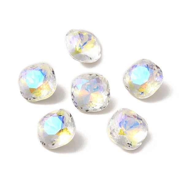 

PandaHall K9 Glass Rhinestone Cabochons, Pointed Back & Back Plated, Faceted, Square, Paradise Shine, 10x10x6mm Glass Rhinestone Square..., Green