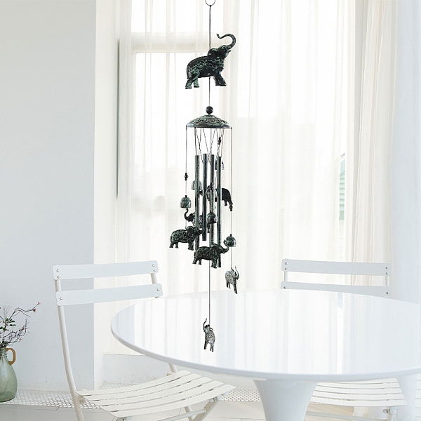 

PandaHall Iron Wind Chimes, Pendant Decorations, Elephant, 850mm Iron Elephant