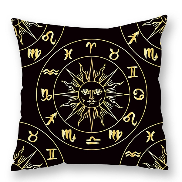 

PandaHall Sun Moon Star Pattern Velvet Throw Pillow Covers, Cushion Cover, for Couch Sofa Bed Wiccan Lovers, Square, Black, 450x450mm Velvet...
