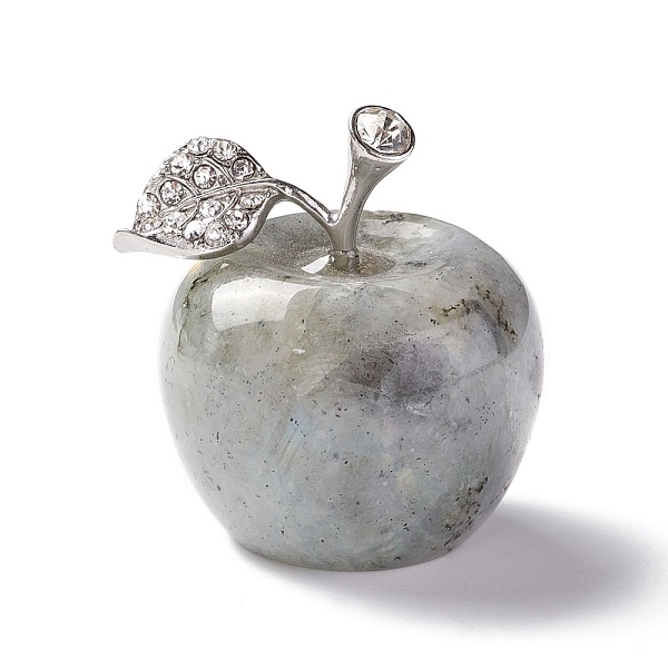 

PandaHall Natural Labradorite Home Display Decorations, with Rhinestone, Apple, 35x33x30mm Labradorite Fruit Clear