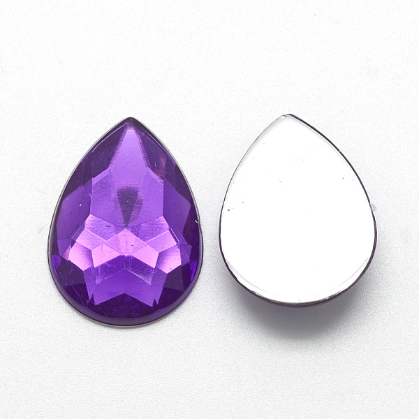 

PandaHall Acrylic Rhinestone Flat Back Cabochons, Faceted, Bottom Silver Plated, teardrop, Dark Violet, 14x10x3.5mm Acrylic Rhinestone..., Purple