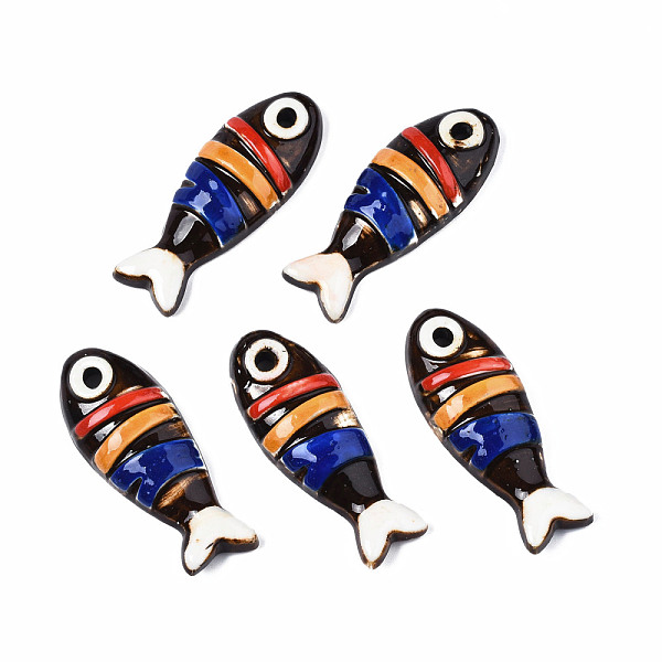 PandaHall Handmade Porcelain Big Pendants, Fish, Coconut Brown, 63.5~66.5 x24.5~26x11.5~12.5mm, Hole: 5mm Porcelain Fish PandaHall Handmade Porcelain Big Pendants, Fish, Coconut Brown, 63.5~66.5 x24.5~26x11.5~12.5mm, Hole: 5mm Porcelain Fish