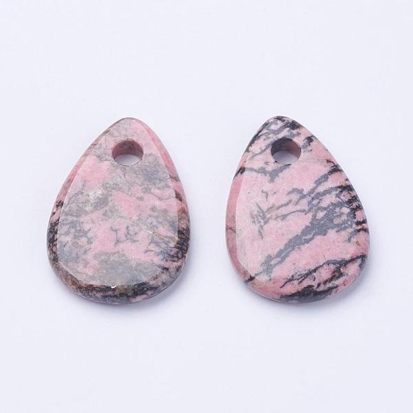 

PandaHall Natural Rhodonite Pendants, teardrop, 44x30x6~7mm, Hole: 6mm Rhodonite Teardrop Pink