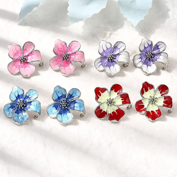 Brass Enamel Flower… - image