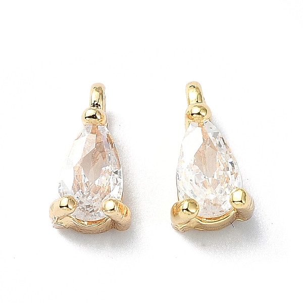 

PandaHall Brass Micro Pave Cubic Zirconia Pendants, Teardrop, Real 18K Gold Plated, 7x4x3.5mm, Hole: 0.8mm Brass+Cubic Zirconia Teardrop..., Clear