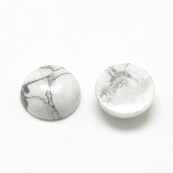 

PandaHall Natural Howlite Cabochons, Half Round/Dome, 16x6mm Howlite Half Round