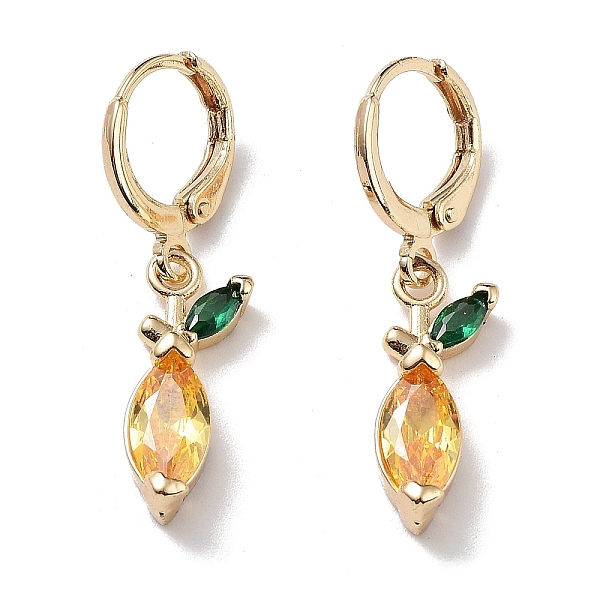 

PandaHall Real 18K Gold Plated Brass Dangle Leverback Earrings, with Cubic Zirconia and Glass, Leaf, Gold, 32x7mm Cubic Zirconia Leaf Gold