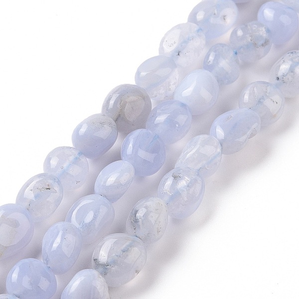 Natürlichen Blauen Chalcedon Perlen Stränge