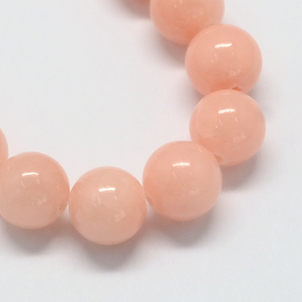 

PandaHall Natural Dyed Yellow Jade Gemstone Bead Strands, Round, Light Salmon, 6mm, Hole: 1mm, about 66pcs/strand, 15.7 inch Yellow Jade..., Red
