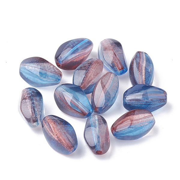

PandaHall Two Tone Transparent Spray Painted Acrylic Bead, Oval, Blue, 14x8x8mm, Hole: 1mm Acrylic Oval Blue