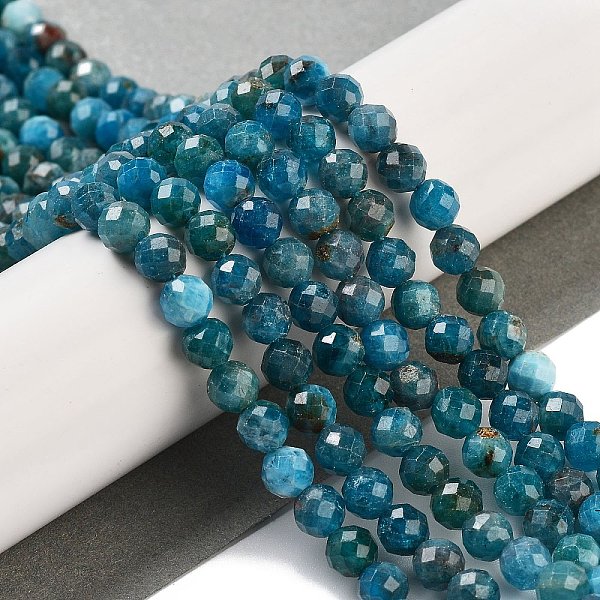 

PandaHall Natural Apatite Beads Strands, Faceted, Round, 5.5mm, Hole: 1mm, about 75pcs/strand, 15.16 inch(38.5cm) Apatite Round