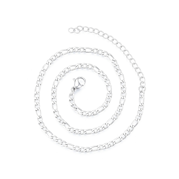 

PandaHall Men's 201 Stainless Steel Figaro Chains Necklace, Stainless Steel Color, 13.39 inch(34cm), Wide: 3mm 201 Stainless Steel