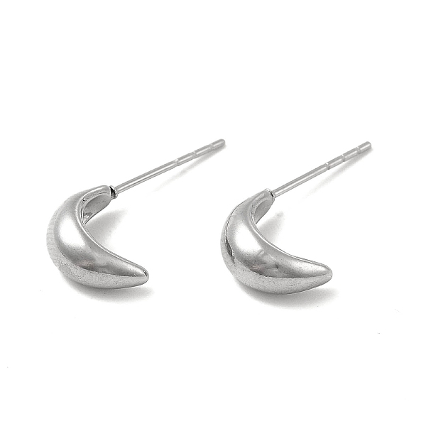 

PandaHall 304 Stainless Steel Stud Earing for Women Men, Moon, Stainless Steel Color, 10x5mm, Pin: 0.6mm 304 Stainless Steel Moon