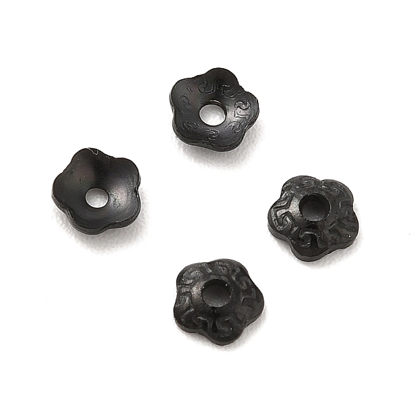 

PandaHall 304 Stainless Steel Bead Caps, Flower, 5-Petal, Electrophoresis Black, 4x4x1mm, Hole: 1mm 304 Stainless Steel