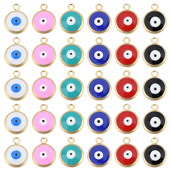 

PandaHall BENECREAT 12Pcs 6 Colors Eco-Friendly Brass Enamel Charms, with Jump Ring, Real 18K Gold Plated, Long-Lasting Plated, Flat Round..., Multicolor