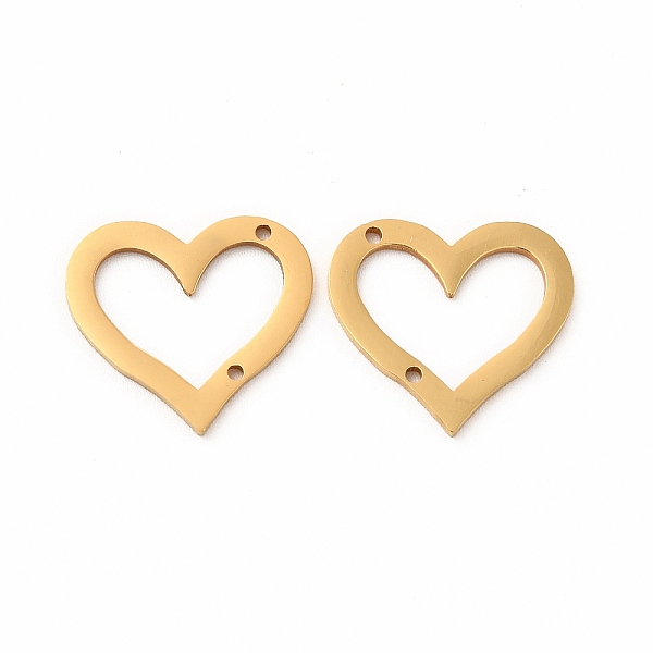 

PandaHall 201 Stainless Steel Connector Charms, Heart Frame Links, Golden, 15x16.5x1mm, Hole: 1mm 201 Stainless Steel Heart