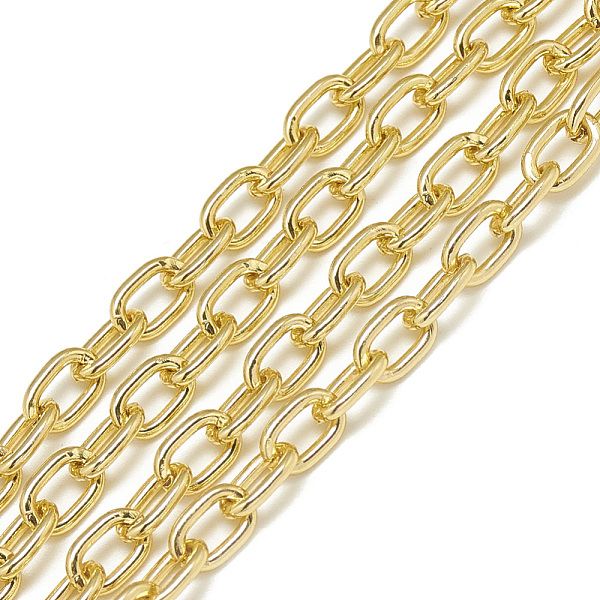 

PandaHall Aluminum Cable Chains, Unwelded, with Card Paper, Oval, Gold, 9x5.7x1.6mm Aluminum Gold