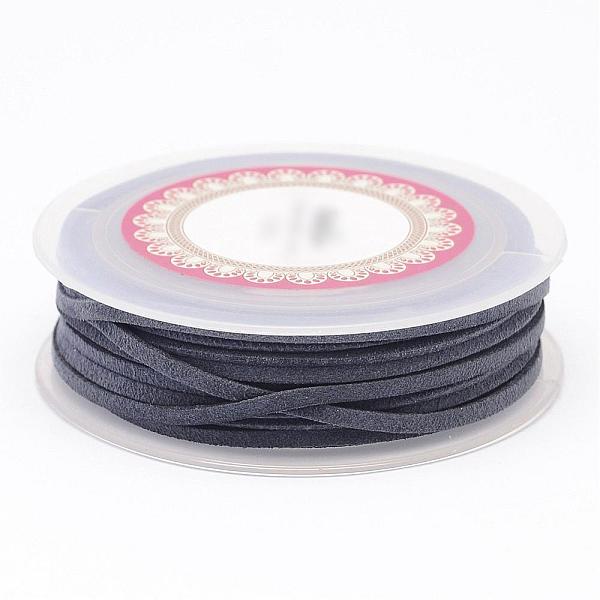 

PandaHall Faux Suede Cord, Faux Suede Lace, Slate Gray, 3x1.5mm, about 5.46 yards(5m)/roll Faux Suede Gray