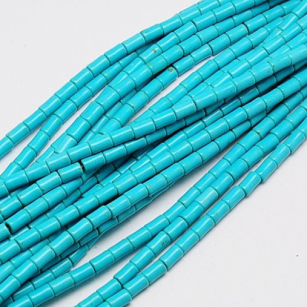 

PandaHall Synthetic Turquoise Beads Strands, Dyed, Column, Dark Turquoise, 8~9x5mm, Hole: 1mm, about 46pcs/strand, 15.2 inch Synthetic..., Cyan