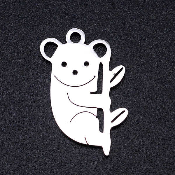 

PandaHall 201 Stainless Steel Pendants, Koala, Stainless Steel Color, 19x12x1mm, Hole: 1.6mm 201 Stainless Steel Other Animal