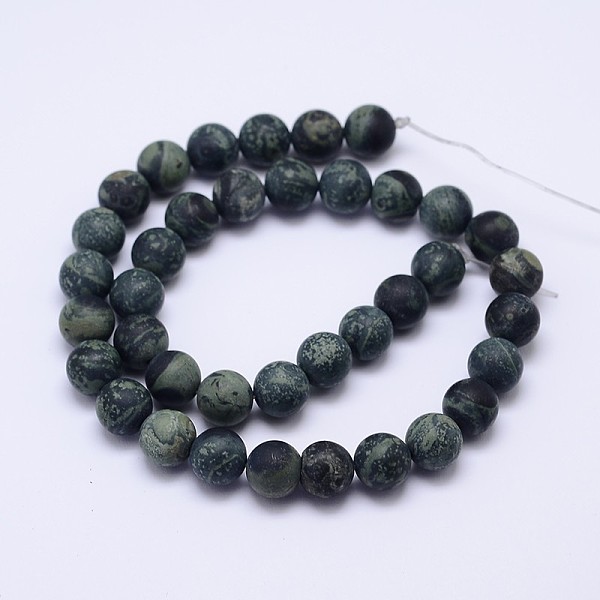 

PandaHall Natural Kambaba Jasper Beads Strands, Frosted, Round, 10mm, Hole: 1mm, about 38pcs/strand, 15.5 inch Kambaba Jasper Round