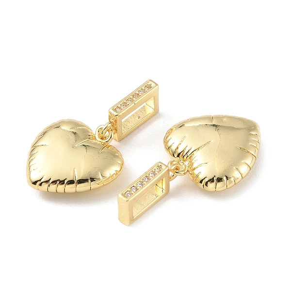 

PandaHall Brass Micro Pave Cubic Zirconia Pendants, Long-Lasting Plated, Real 18K Gold Plated, Cadmium Free & Lead Free, Heart, Clear...