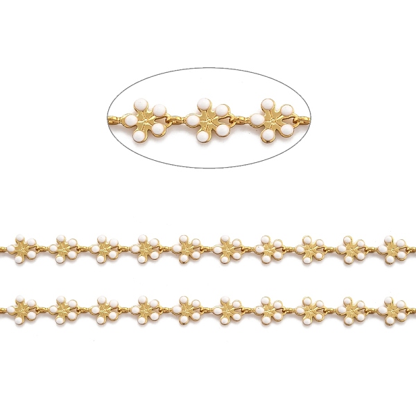 Golden Brass Enamel Link Chain