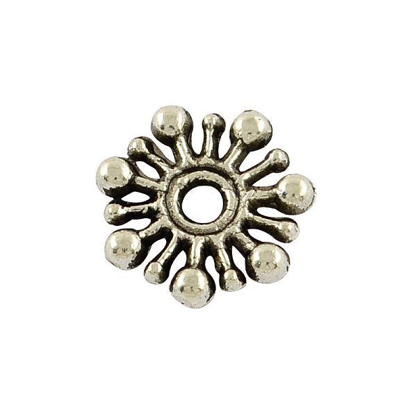 

PandaHall Tibetan Style Alloy Flower Spacer Beads, Cadmium Free & Lead Free, Antique Silver, 9.5x2mm, Hole: 2mm, about 3030pcs/1000g Alloy...