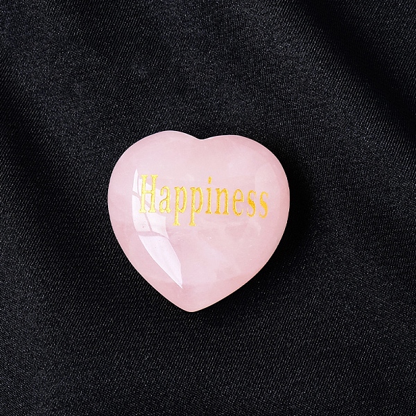 

PandaHall Natural Rose Quartz Healing Stones, Valentine's Day Engraved Heart Love Stones, Pocket Palm Stones for Reiki Ealancing, Word...
