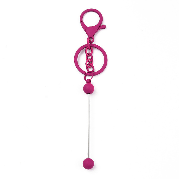 

PandaHall Spray Painted Alloy Bar Beadable Keychain for Jewelry Making DIY Crafts, with Alloy Lobster Clasps and Iron Ring, Medium Violet...