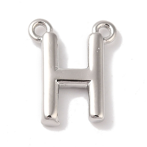 

PandaHall Rack Plating Brass Pendants, Long-Lasting Plated, Lead Free & Cadmium Free, Letter Charms, Platinum, Letter H, 11x9x2mm, Hole: 1mm...