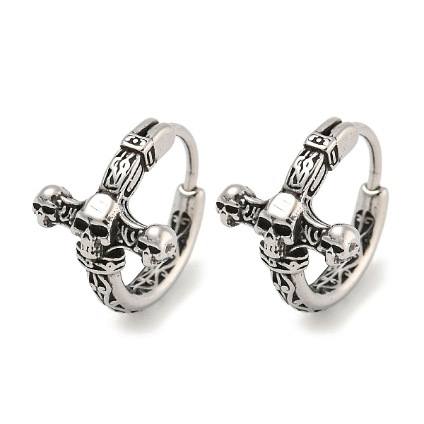 

PandaHall 316 Surgical Stainless Steel Hoop Earrings, Ring, Antique Silver, 14x11.5mm 316 Surgical Stainless Steel Ring