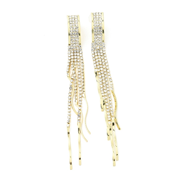 

PandaHall Clear Cubic Zirconia & Crystal Rhinestone Long Tassel Dangle Stud Earrings, Brass Earrings with 925 Sterling Silver Pins for Women...
