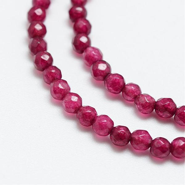 

PandaHall Natural Agate Bead Strands, Dyed, Faceted, Round, Medium Violet Red, 2mm, Hole: 0.5mm, about 180pcs/strand, 15.35 inch Natural...