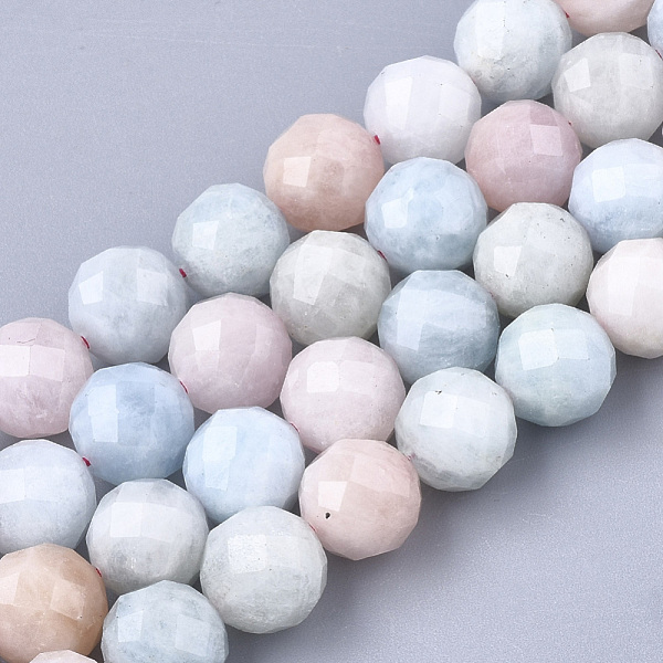 

PandaHall Natural Morganite Beads Strands, Faceted, Round, 7.5~8x8mm, Hole: 1mm, about 23~25pcs/strand, 7.48 inch Morganite Round