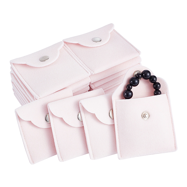 

PandaHall 20 Pcs Velvet Jewelry Pouches with Snap Button, Misty Rose Velvet Jewelry Storage Bags Luxury Gift Bag for Candy Gift and Jewelry...