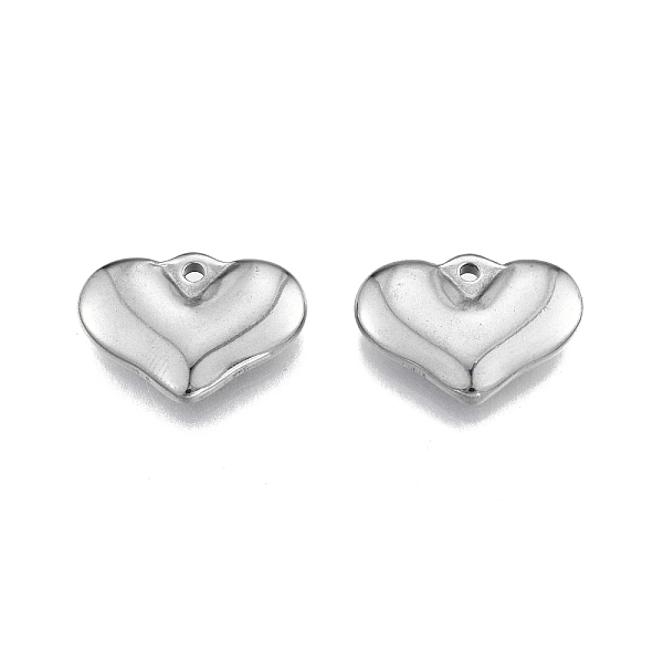 

PandaHall 201 Stainless Steel Pendants, Heart, Stainless Steel Color, 15x20.5x4mm, Hole: 1.8mm 201 Stainless Steel Heart
