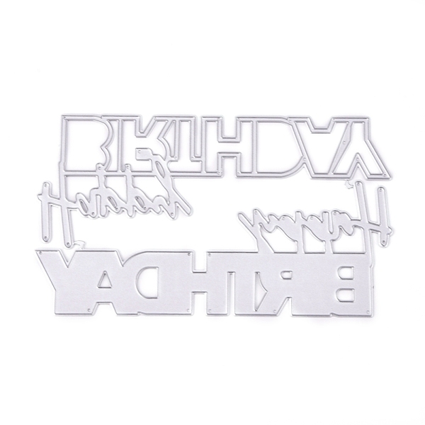 

PandaHall Carbon Steel Cutting Dies Stencils, for DIY Scrapbooking/Photo Album, Decorative Embossing DIY Paper Card, Word Happy Birthday...